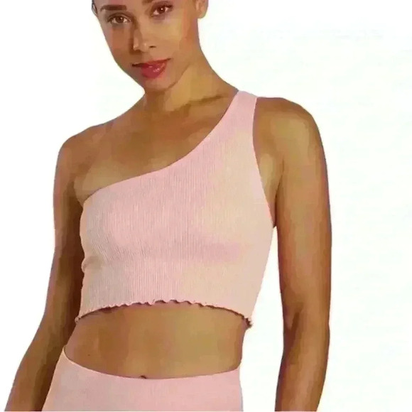 SPIRITUAL GANGSTER NWT Luna One Shoulder Seamless Tank Peony/Pink Women Size XS - Picture 1 of 15